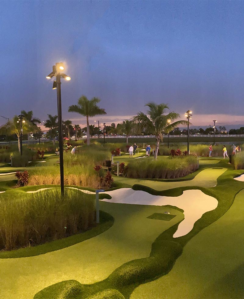 Parks&Rec Area lighting installed at a miniature golf course