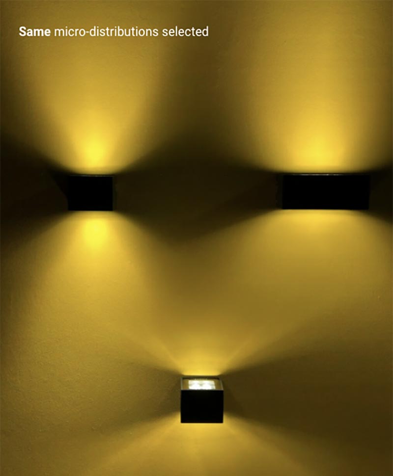 SAME Micro Distributions A demonstration of the same micro-distributions applied to top and bottom lights of each fixture