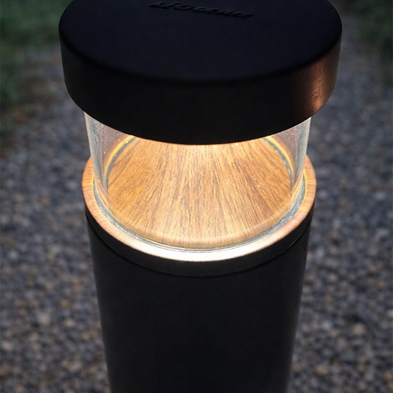 SLIMSOFT Bollard MicroPRIM Walnut Finish Reflector
